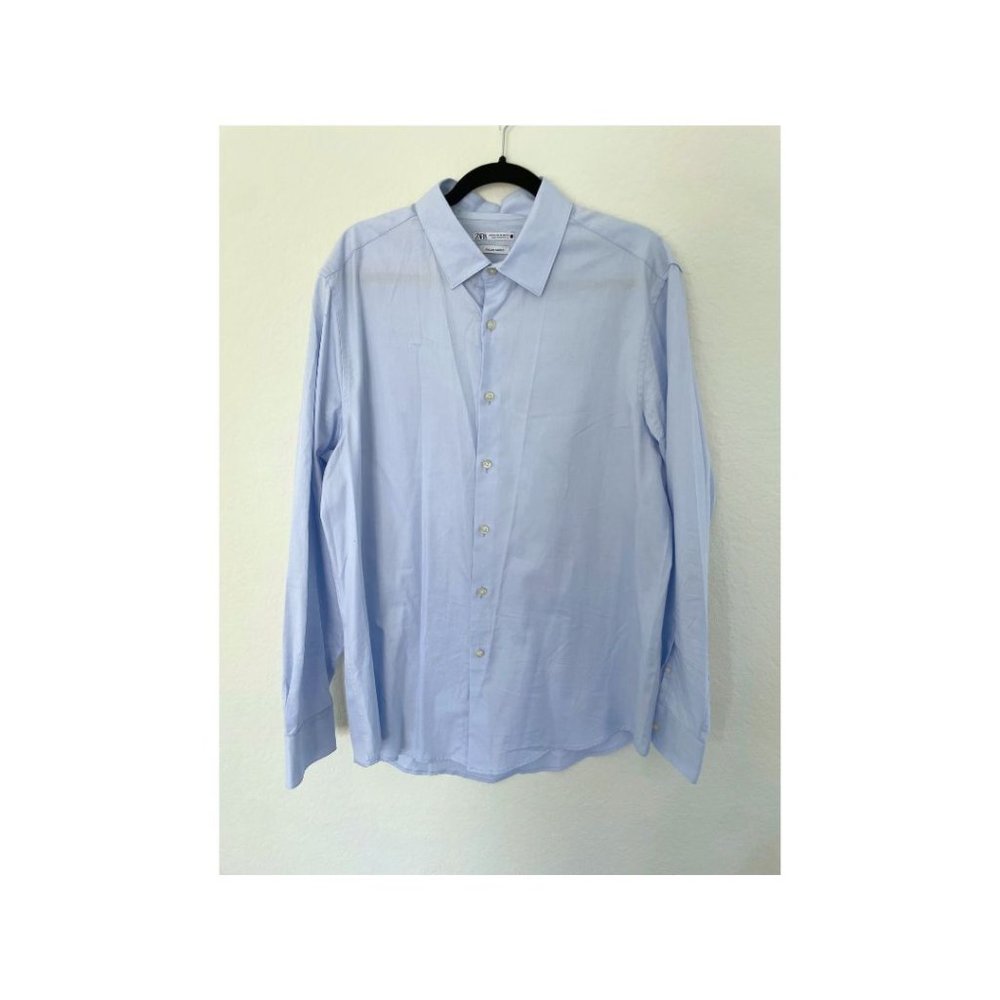 Zara Light Blue Dress Button-down Shirt